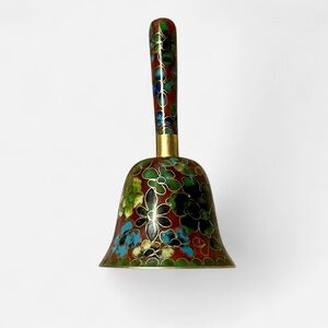 Beautiful Small Cloisonne Bell, Red Blue Black, EUC